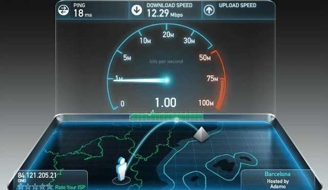 hacer un test de velocidad con speedtest.net