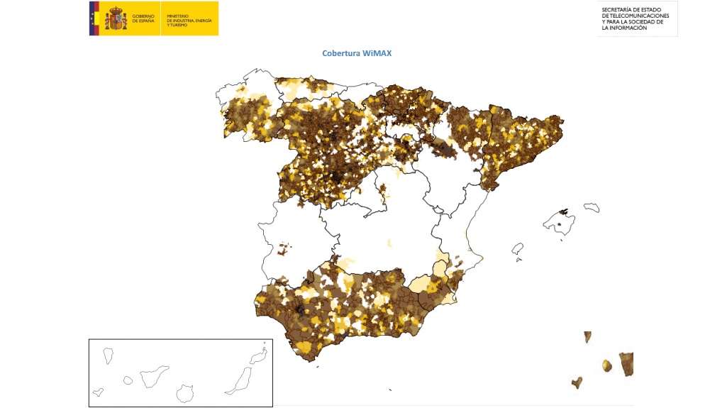 Mapa de cobertura Wimax en España