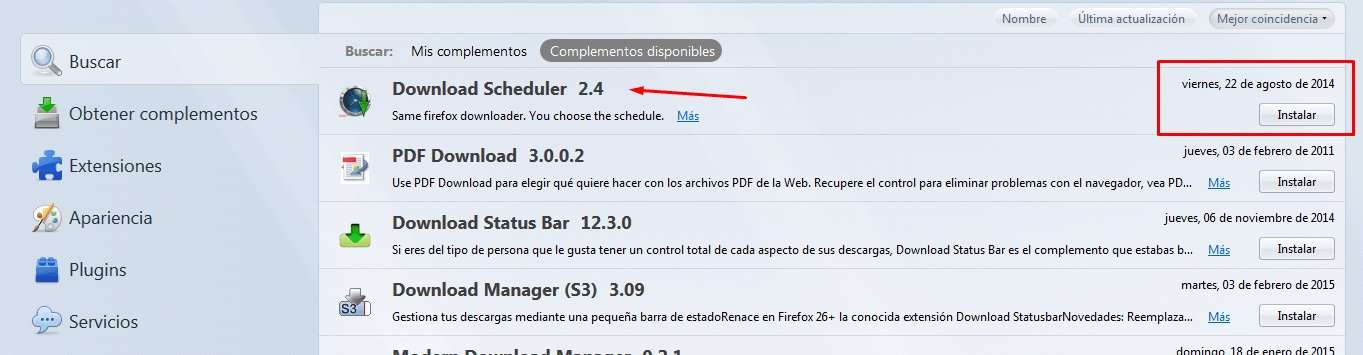 descargar download scheduler para mozilla firefox