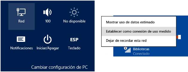 Configurar una conexion de uso medido (con limite de descarga)