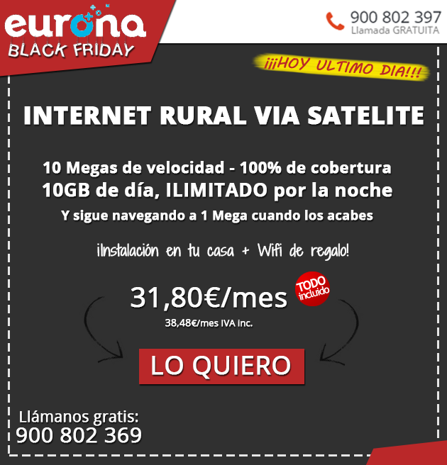 Internet por Satelite - Oferta Black Friday